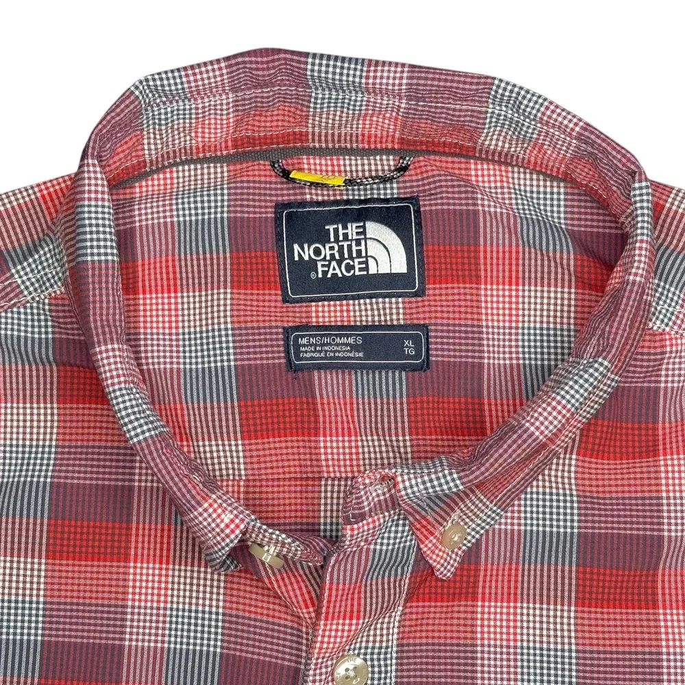 The North Face Men's XL Monanock Casual Button Up‎ Shirt Mens Red Plaid Gorpcore
